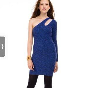 BCBG womens blue one shoulder bodycon dress size XS/S